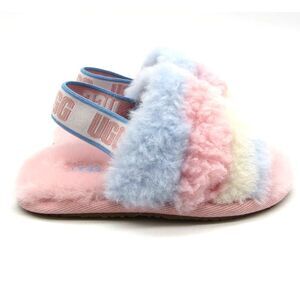 UGG Girl’s Fluff Yeah Slipper Slide Cali Collage in Multi Sz 7